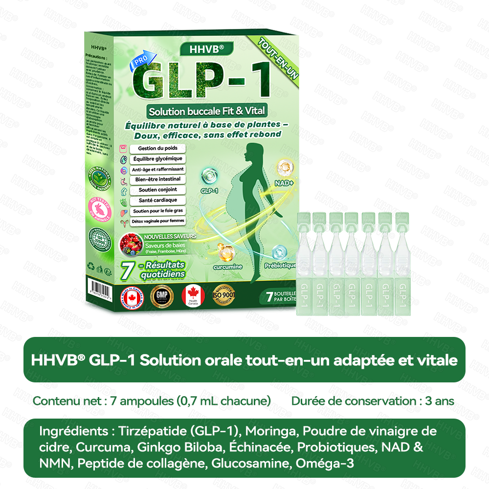 🇨🇦 Magasin Officiel | 𝐇𝐇𝐕𝐁® 🍀𝑁𝐴𝐷+ 𝐺𝐿𝑃-1 𝙎𝙤𝙡𝙪𝙩𝙞𝙤𝙣 𝙤𝙧𝙖𝙡𝙚 𝙩𝙤𝙪𝙩-𝙚𝙣-𝙪𝙣 𝙁𝙞𝙩&𝙑𝙞𝙩𝙖𝙡 – 1x/jour, résultats visibles en 7 jours ✅ Soutien pour obésité, cœur, diabète, sommeil, digestion et articulations