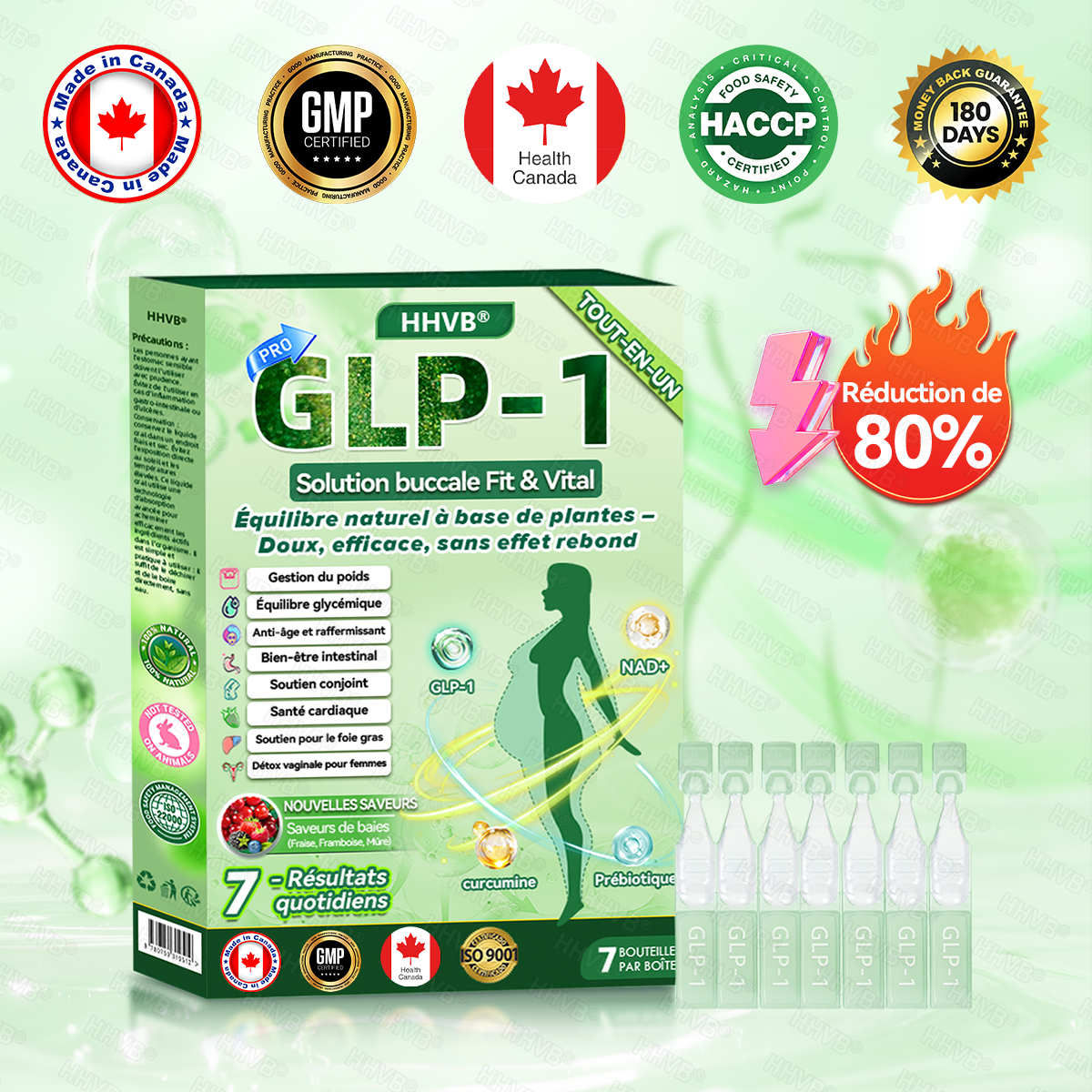 🇨🇦 Magasin Officiel | 𝐇𝐇𝐕𝐁® 🍀𝑁𝐴𝐷+ 𝐺𝐿𝑃-1 𝙎𝙤𝙡𝙪𝙩𝙞𝙤𝙣 𝙤𝙧𝙖𝙡𝙚 𝙩𝙤𝙪𝙩-𝙚𝙣-𝙪𝙣 𝙁𝙞𝙩&𝙑𝙞𝙩𝙖𝙡 – 1x/jour, résultats visibles en 7 jours ✅ Soutien pour obésité, cœur, diabète, sommeil, digestion et articulations